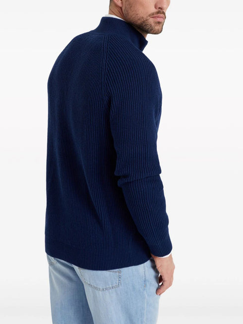 zip-up cotton cardigan